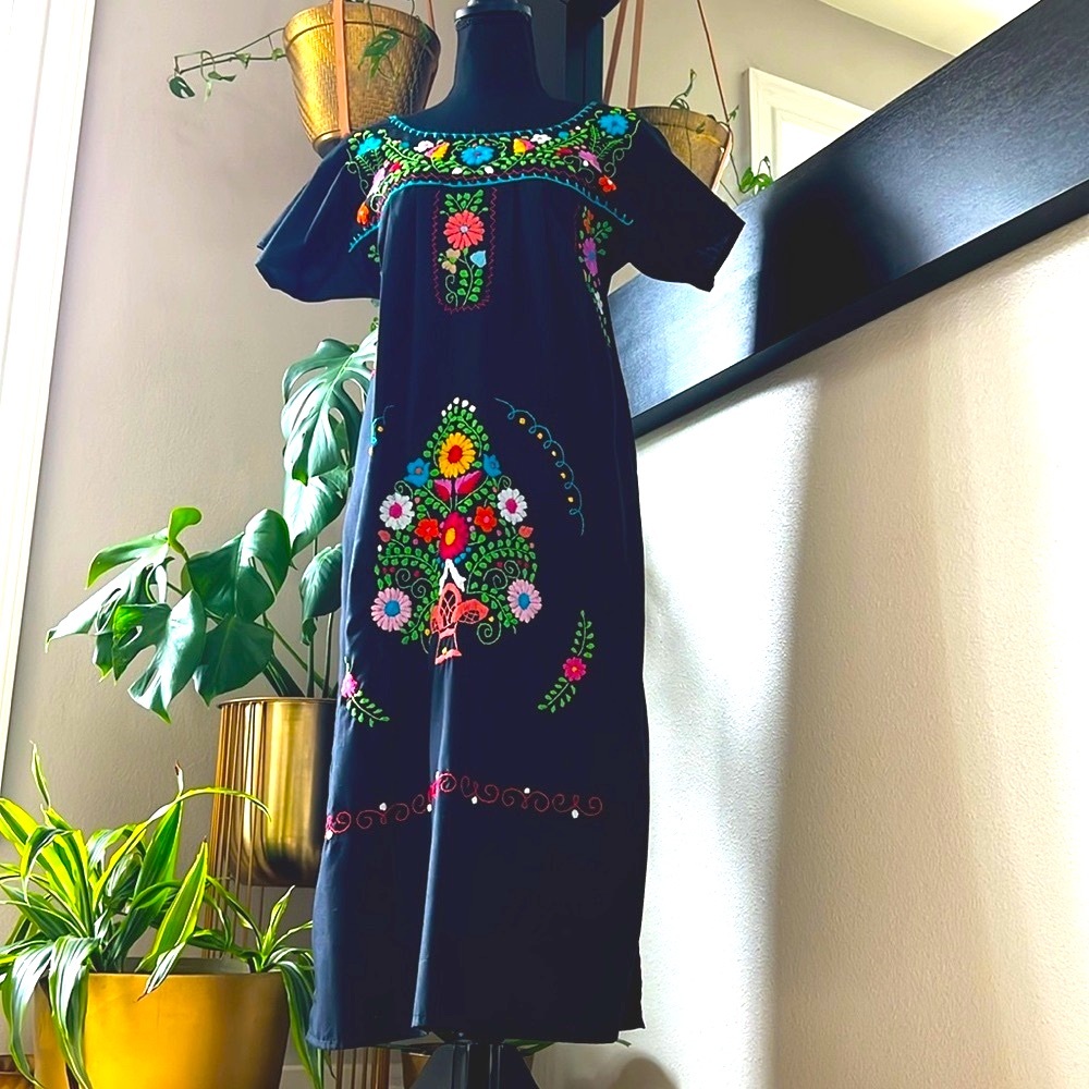 Retro Tropical Floral Summer Vacation Dress / Housecoat